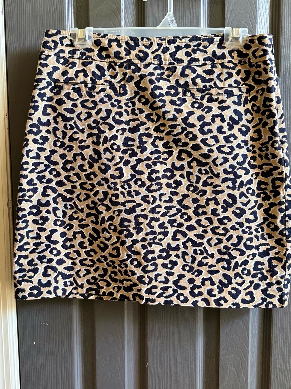 Talbots Leopard Print Mini Skirt - Black and Cream